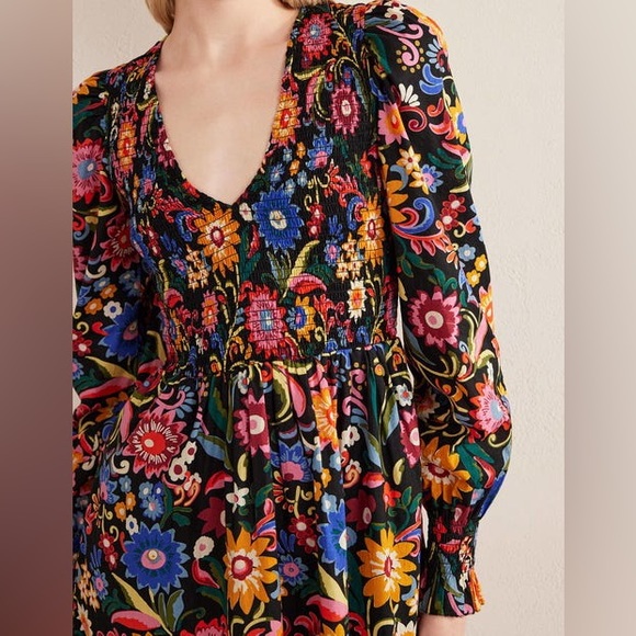 NWT! ✨ Boden Smocked Bodice Mini Dress Sz 10L - Picture 3 of 8